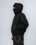 Sweat cagoule Phantom noir SWAVV porté de profil